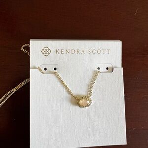 Kendra Scott Gold Necklace with Cream Stone